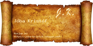 Jóba Kristóf névjegykártya