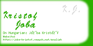 kristof joba business card